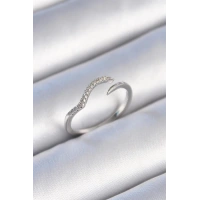 Pirinç Gümüş Renk Zirkon Taşlı Kadın Yüzük