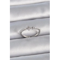 Pirinç Gümüş Renk Zirkon Taşlı Sıralı İnci Ayarlanabilir Model Kadın Yüzük