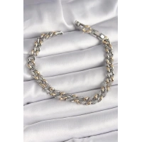 Pirinç Mix Renk Zirkon Taşlı Zincir Model VIP Seri Kadın Bileklik