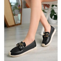 Riwan Siyah Cilt Babet Ayakkabı