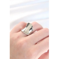 Silver Renk Ayarlanabilir Kavisli Ayna Yüzük