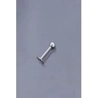 Silver Renk Düz Bar Tek Taraflı Top Model 316L Cerrahi Çelik Piercing