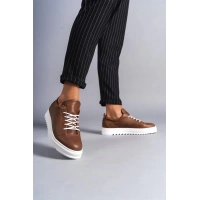 SLW152 Cool Bağcıklı Cilt Erkek Günlük Spor Klasik Ayakkabı BT -  Taba