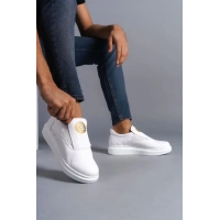 SLW161 Hippo Bağcıksız Cilt Erkek Günlük Sneaker Ayakkabı BT - Beyaz