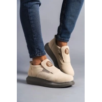 SLW161 Hippo Bağcıksız Süet Erkek Günlük Sneaker Ayakkabı GT - Bej