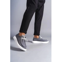 SLW170 Tornado Bağcıklı Süet Erkek Günlük Spor Klasik Ayakkabı BT - Gri