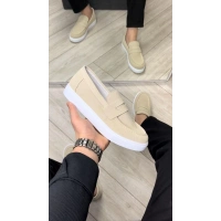 SLW180 Estilo X Bağcıksız Süet Erkek Günlük Spor Klasik Ayakkabı SBT - Krem