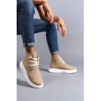 SLW204 Franca Bağcıklı Süet Erkek Spor Bot BT - Bej