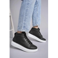 SLW206 Ottawa Bağcıklı Cilt Erkek Günlük Spor Bot BT - Siyah