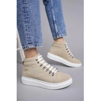 SLW206 Ottawa Bağcıklı Süet Erkek Günlük Spor Bot BT - Krem