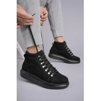 SLW206 Ottawa Bağcıklı Süet Erkek Günlük Spor Bot ST - Siyah