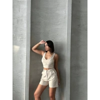 Şortlu keten takım