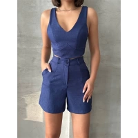 Şortlu keten takım s255014