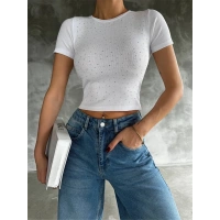 Taş baskılı kaş korse bluz