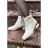 Terci Bej Cilt Topuklu Bot