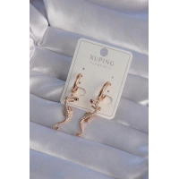 XUPİNG Rose Renk Zirkon Taşlı Kertenkele Model Halka Küpe