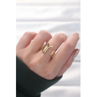 Y Harfli Altın Renk Ayarlanabilir Yüzük