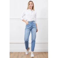 Yüksek bel mom jean pantolon