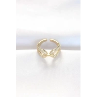 Zirkon Taşlı Gold Renk Ayarlanabilir Yüzük