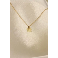 Zirkon Taşlı Sarı Renk Minimal Kelebek Kolye