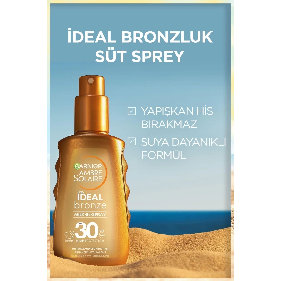 Garnier Ambre Solaire İdeal Bronzluk Güneş Koruyucu Sprey SPF30 150 Ml