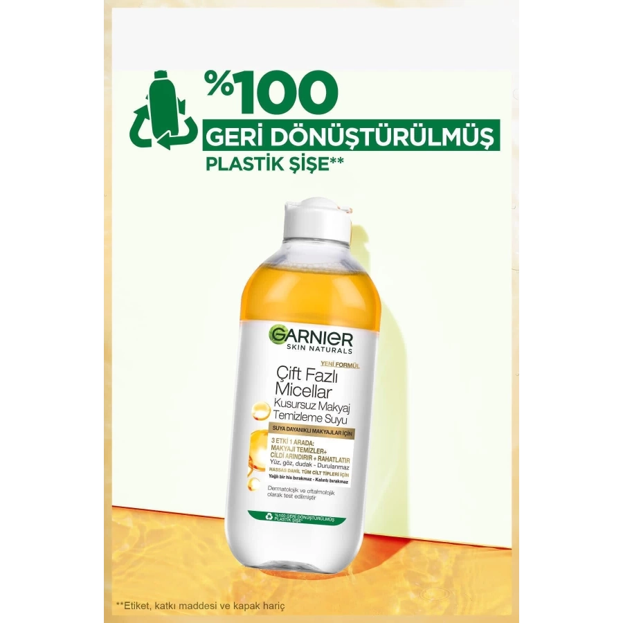 Garnier Çift Fazlı Micellar Kusursuz Makyaj Temizleme Suyu 400 Ml