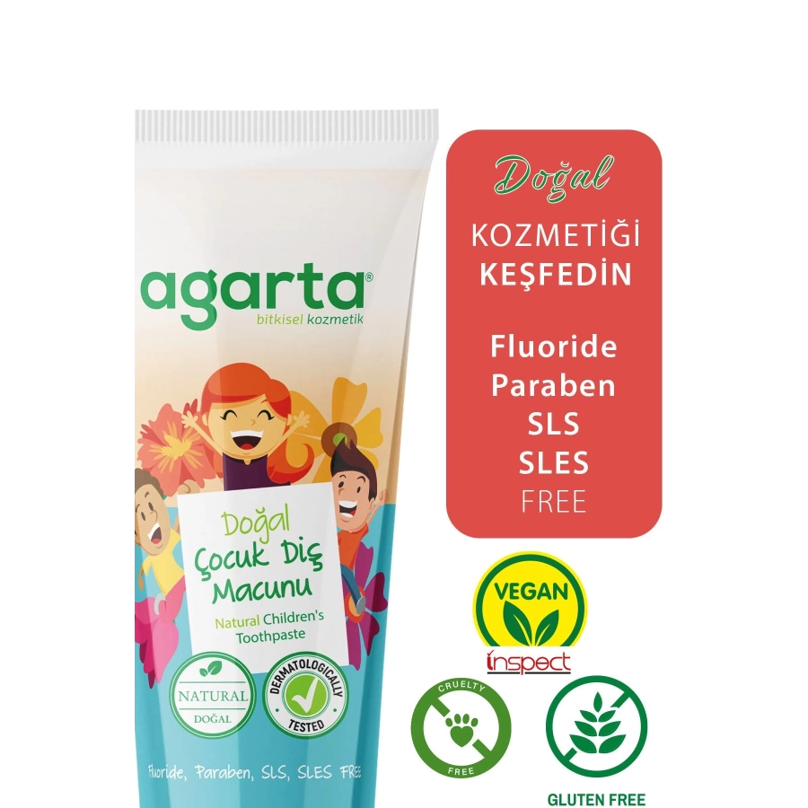 Agarta Doğal Florürsüz Çocuk Diş Macunu Çilekli 75 Ml