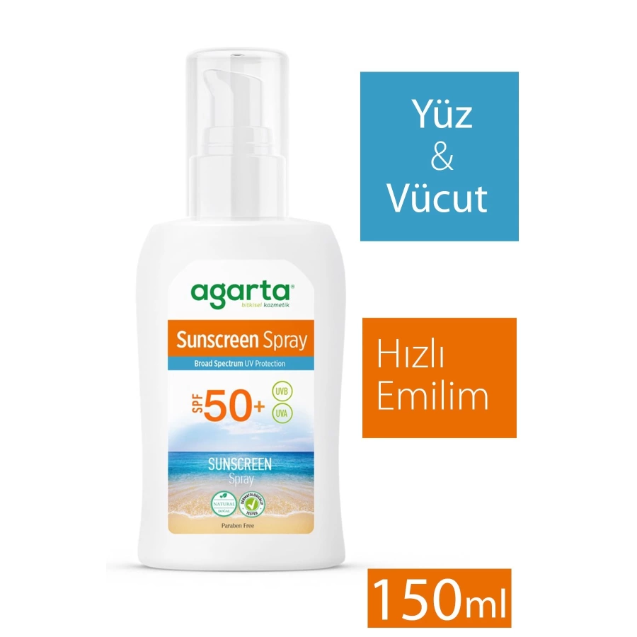 Agarta Doğal Güneş Spreyi 50 Faktör (Çocuklar İçin Uygundur) 150 Ml