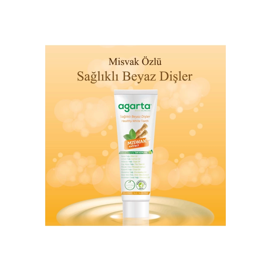 Agarta Doğal Misvak Özlü Florürsüz Diş Macunu 100 Ml/130 Gr