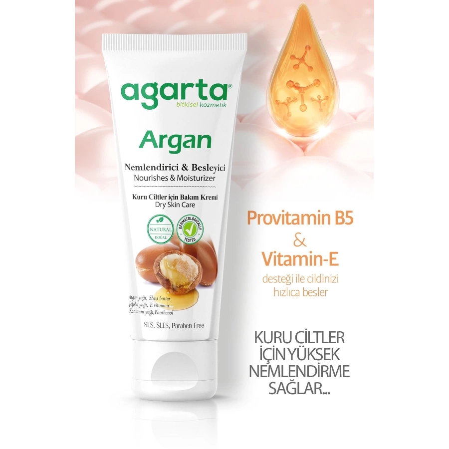 Agarta Doğal Yüz Ve El Besleyici Argan Yağlı Cilt Bakım Kremi 75 Ml