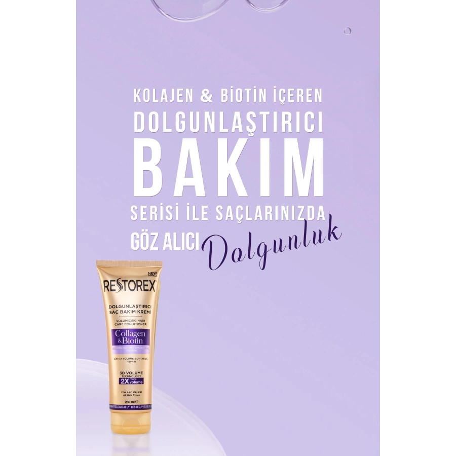 Restorex Dolgunlaştırıcı Saç Bakım Kremi Collagen & Biotin 250 Ml