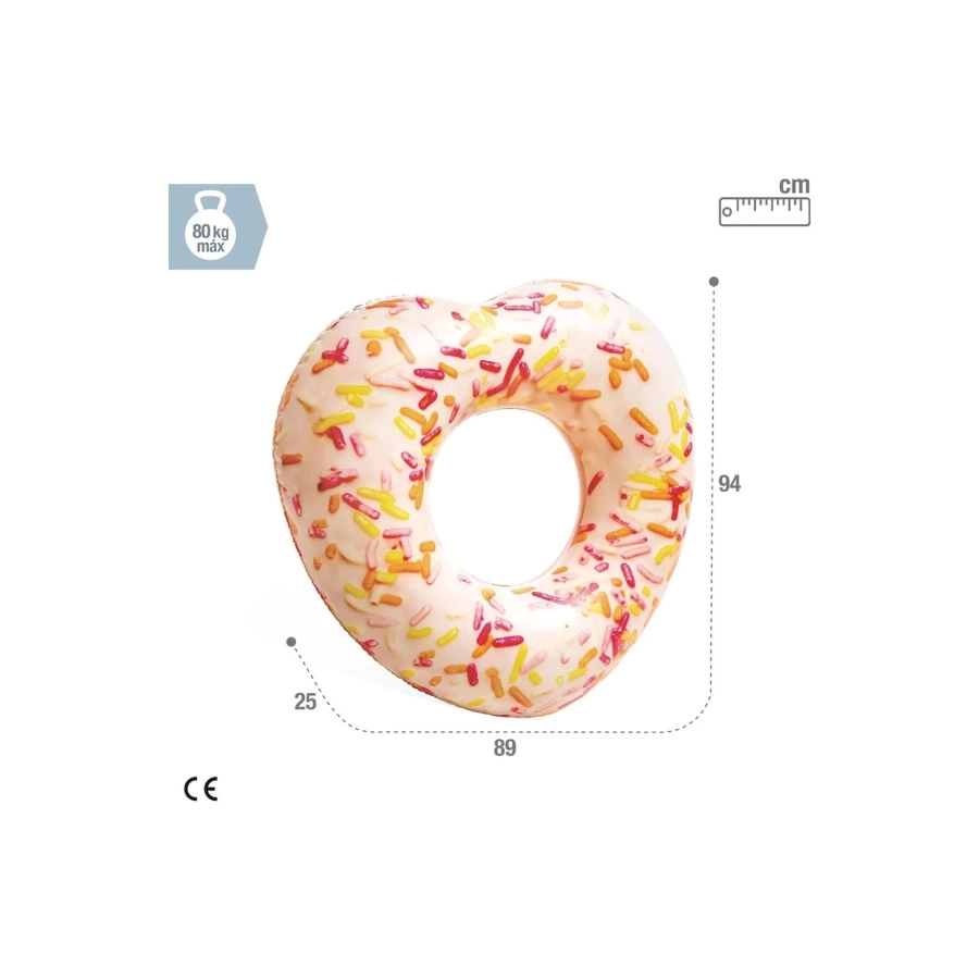 İntex Donut Kalp Şeklinde Şişirilmiş Simit 104 cm