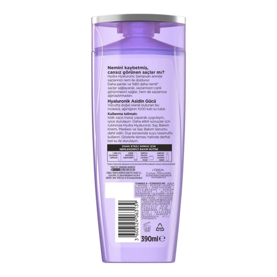 Loreal Paris Hydra [hyaluronic] Nem Dolduran Şampuan 390ml