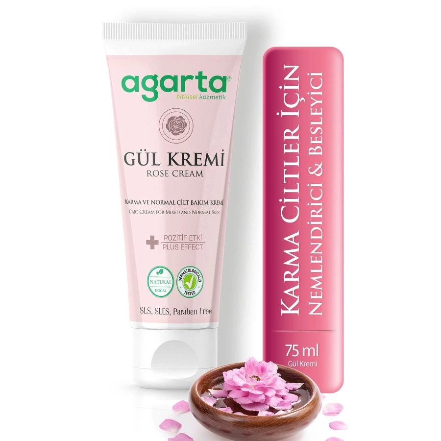 Agarta Kul- Doğal Yüz Ve El Nemlendirici Gül Aromalı Cilt Bakım Kremi 75 Ml