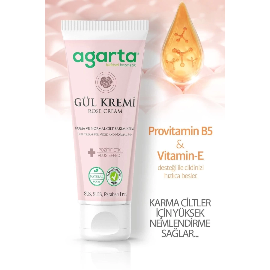 Agarta Kul- Doğal Yüz Ve El Nemlendirici Gül Aromalı Cilt Bakım Kremi 75 Ml