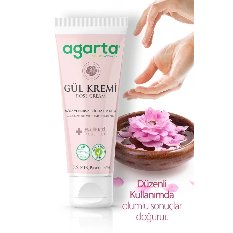 Agarta Kul- Doğal Yüz Ve El Nemlendirici Gül Aromalı Cilt Bakım Kremi 75 Ml