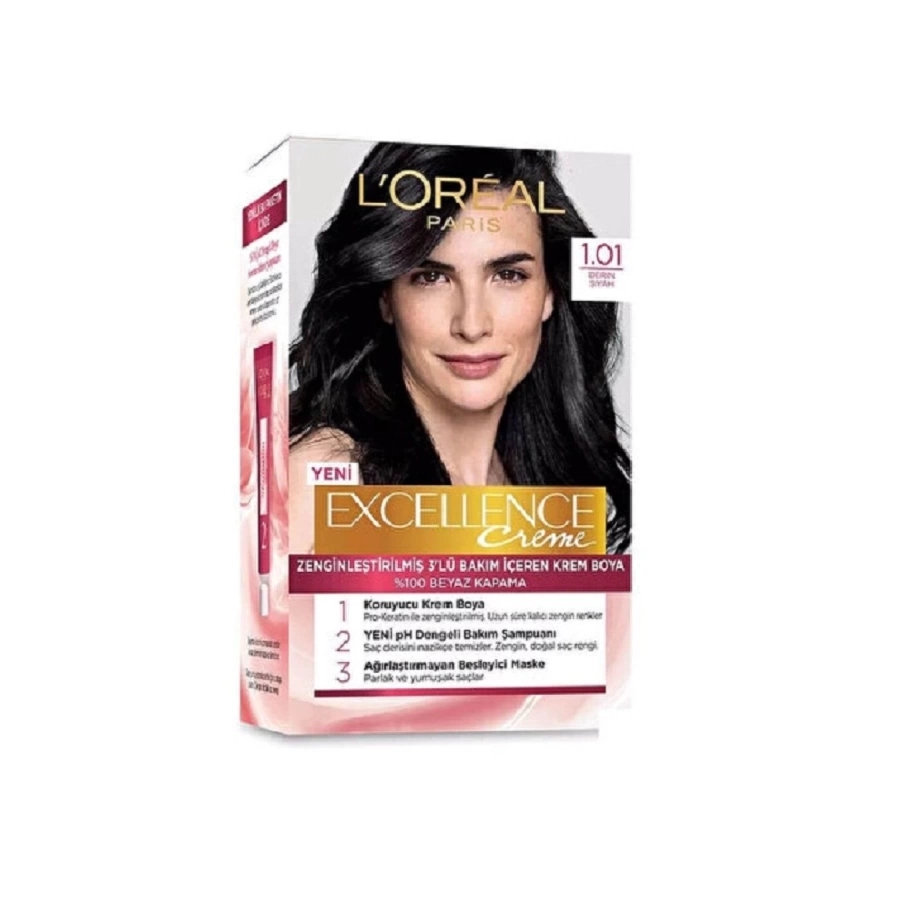 Loreal Paris Excellence Saç Boyası 1.01 Derin Siyah