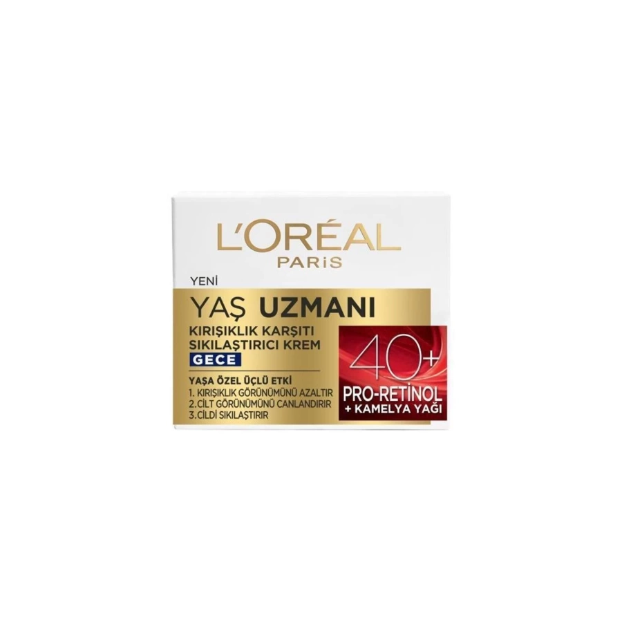 Loreal Paris Yaş Uzmanı 40+ Kırışıklık Karşıtı Sıkılaştırıcı Gece Kremi 50 Ml