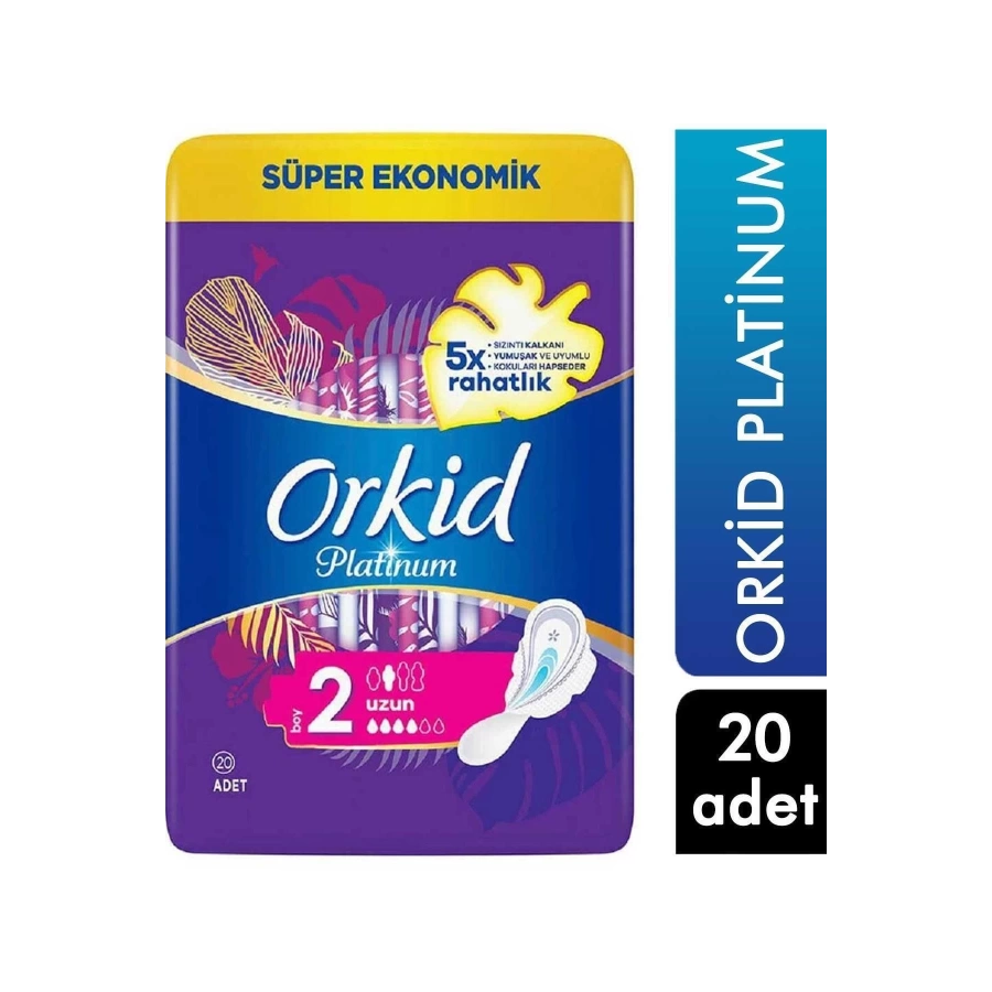 Orkid Platinum Hijyenik Ped Uzun Tekli Paket 20Li