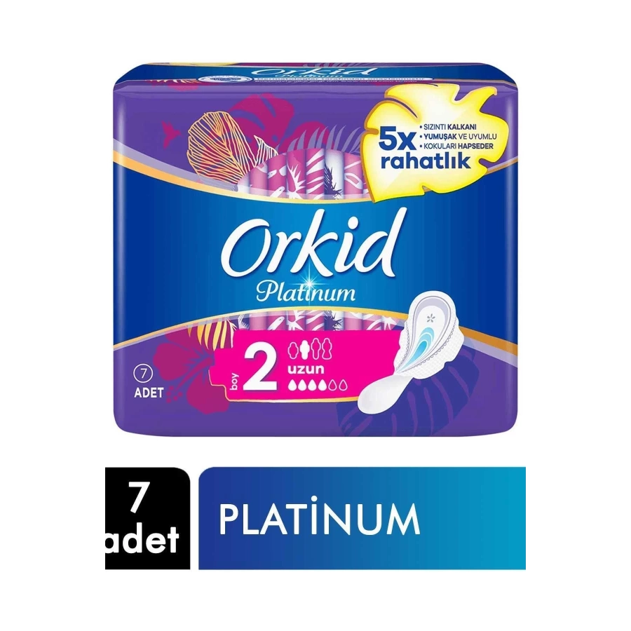 Orkid Platinum Hijyenik Ped Uzun Tekli Paket 7Li