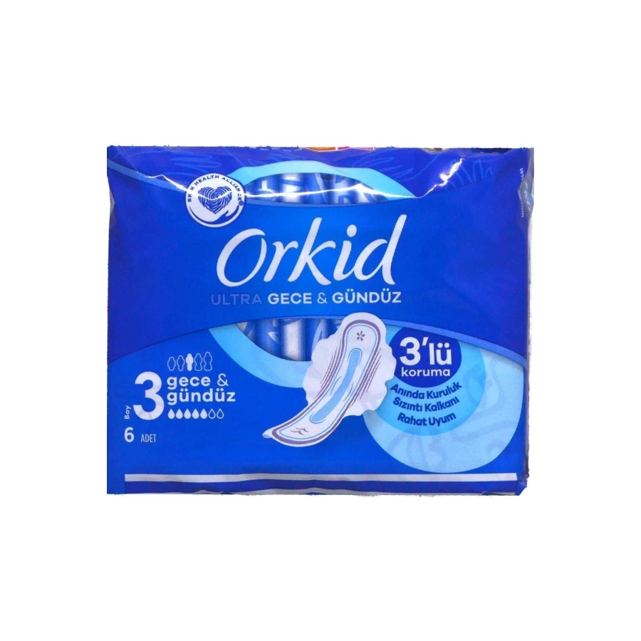 Orkid Ultra Hijyenik Ped Gece & Gündüz Tekli Paket 6Lı