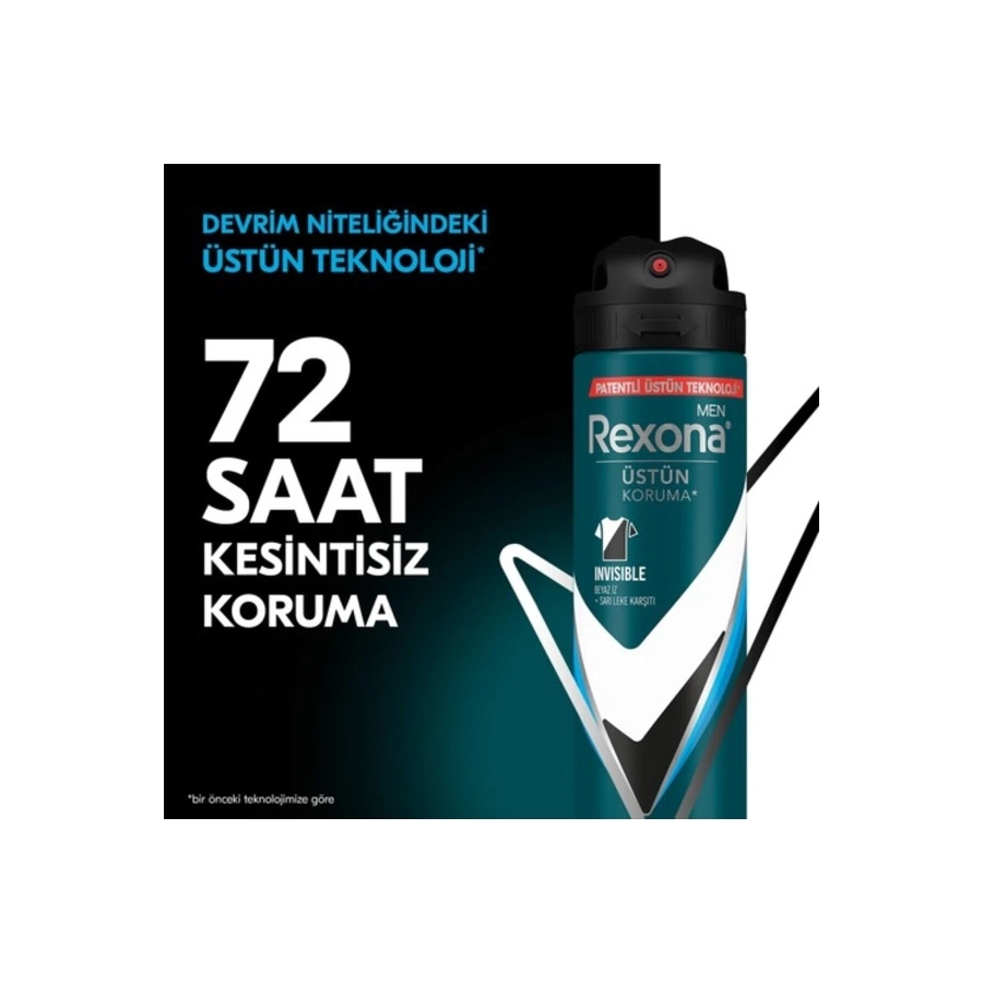 Rexona Men Erkek Sprey Deodorant İnvisible İce Fresh 72 Saat Kesintisiz Üstün Koruma 150 Ml