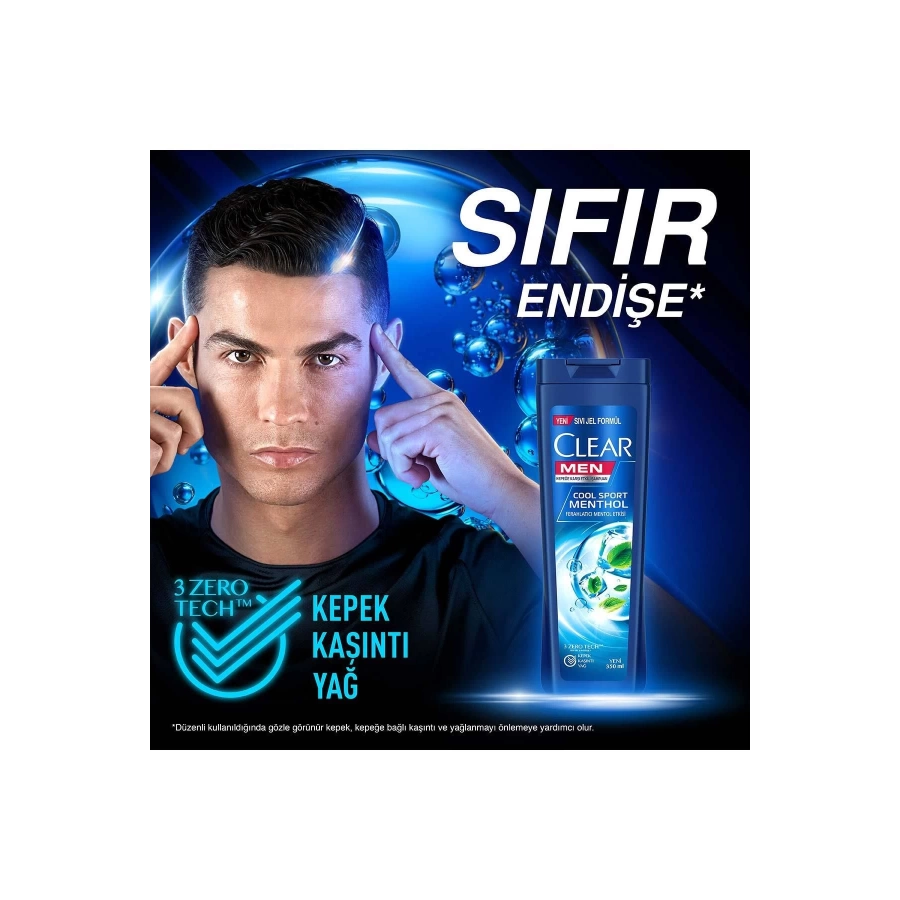 Clear Men Kepeğe Karşı Etkili Saç Bakım Şampuanı Cool Sport Menthol Ferahlatıcı Mentol 600 Ml