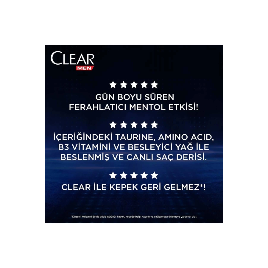 Clear Men Kepeğe Karşı Etkili Saç Bakım Şampuanı Cool Sport Menthol Ferahlatıcı Mentol 600 Ml