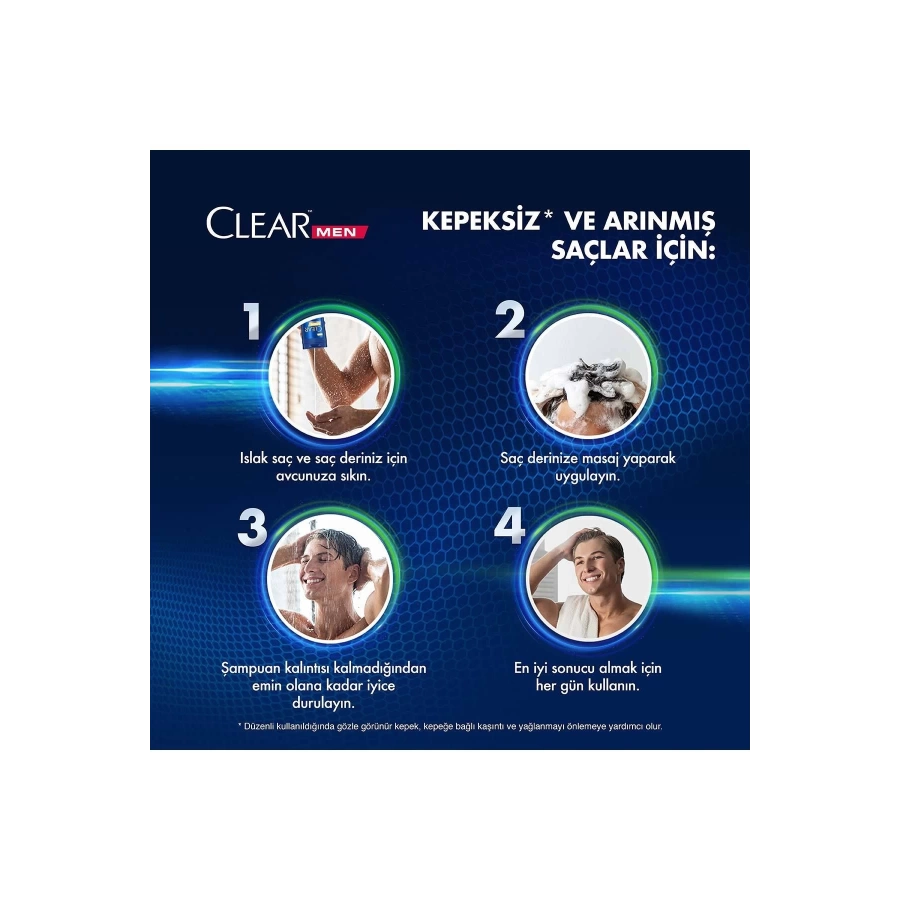 Clear Men Kepeğe Karşı Etkili Saç Bakım Şampuanı Cool Sport Menthol Ferahlatıcı Mentol 600 Ml