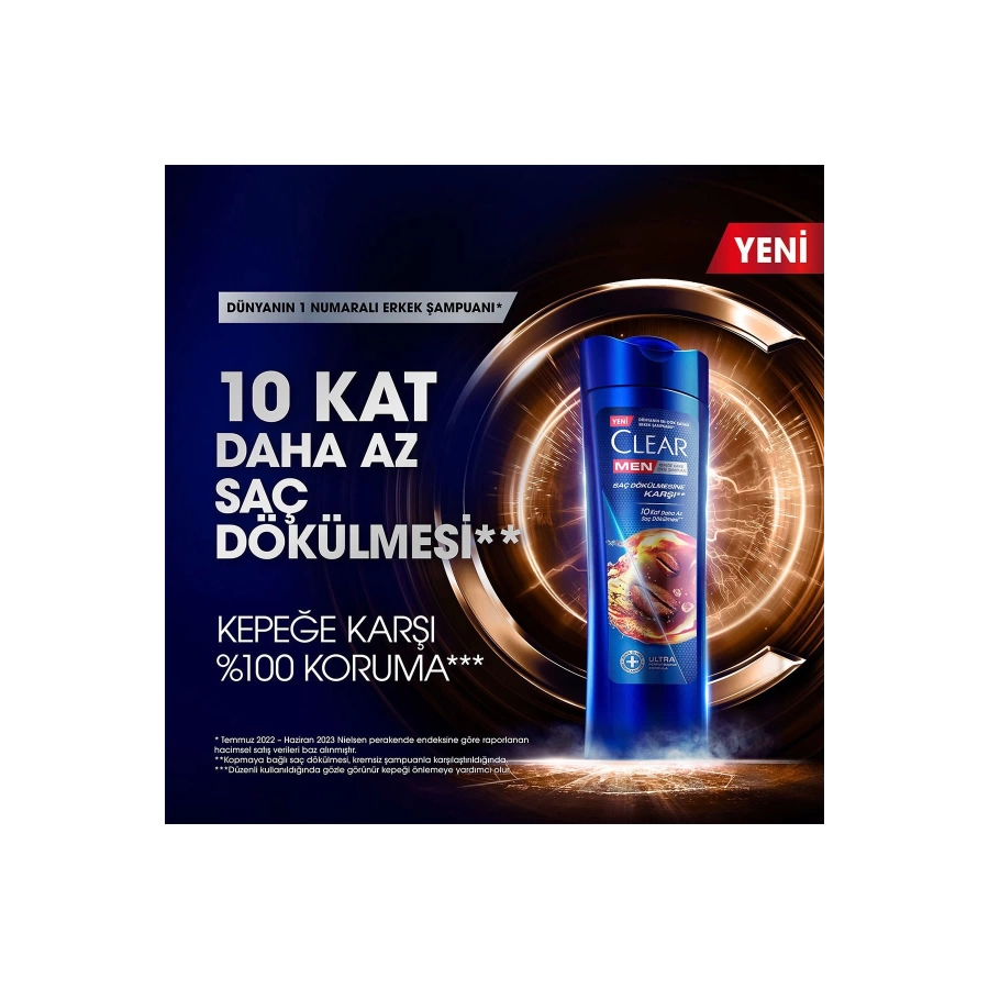 Clear Men Kepeğe Karşı Etkili Şampuan Saç Dökülmesine Karşı 350 Ml