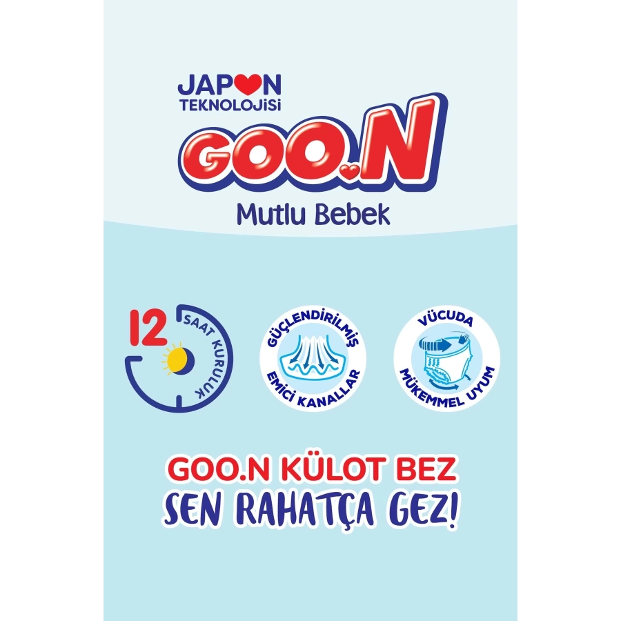 Goon Mutlu Bebek 5 Numara Külot Bebek Bezi - 12 Saat Kuruluk - 24 Adet