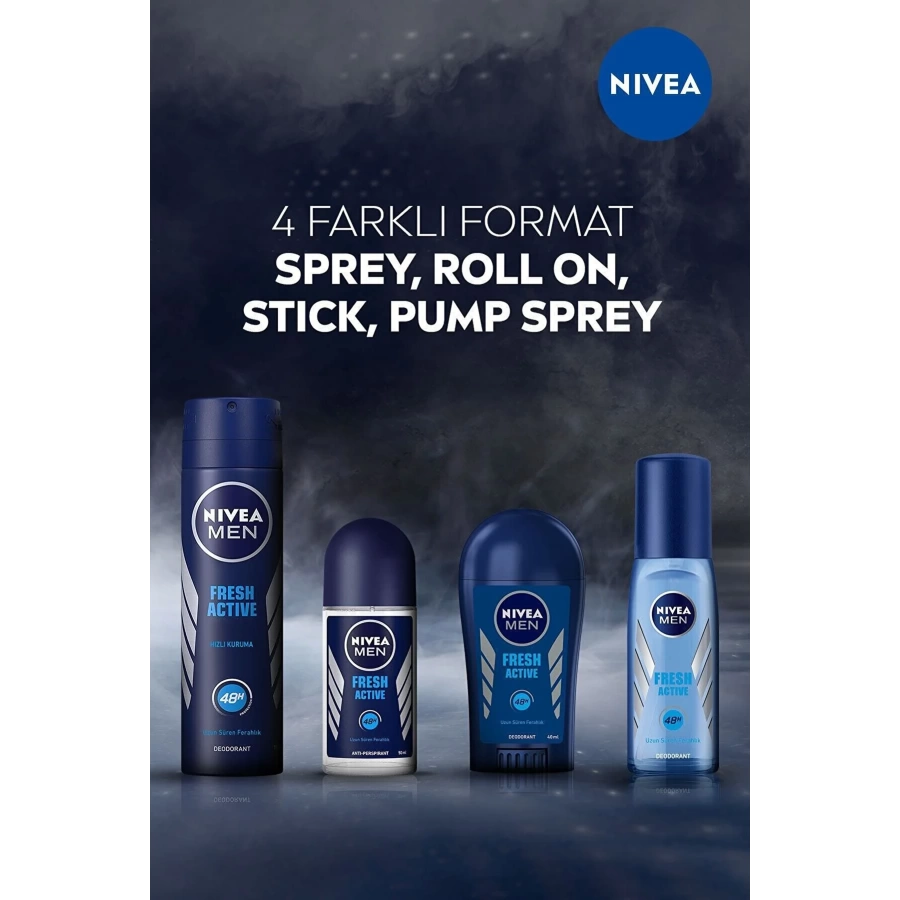 Nivea Men Erkek Pump Sprey Deodorant Fresh Active 48 Saat Deodorant Koruması 75 Ml