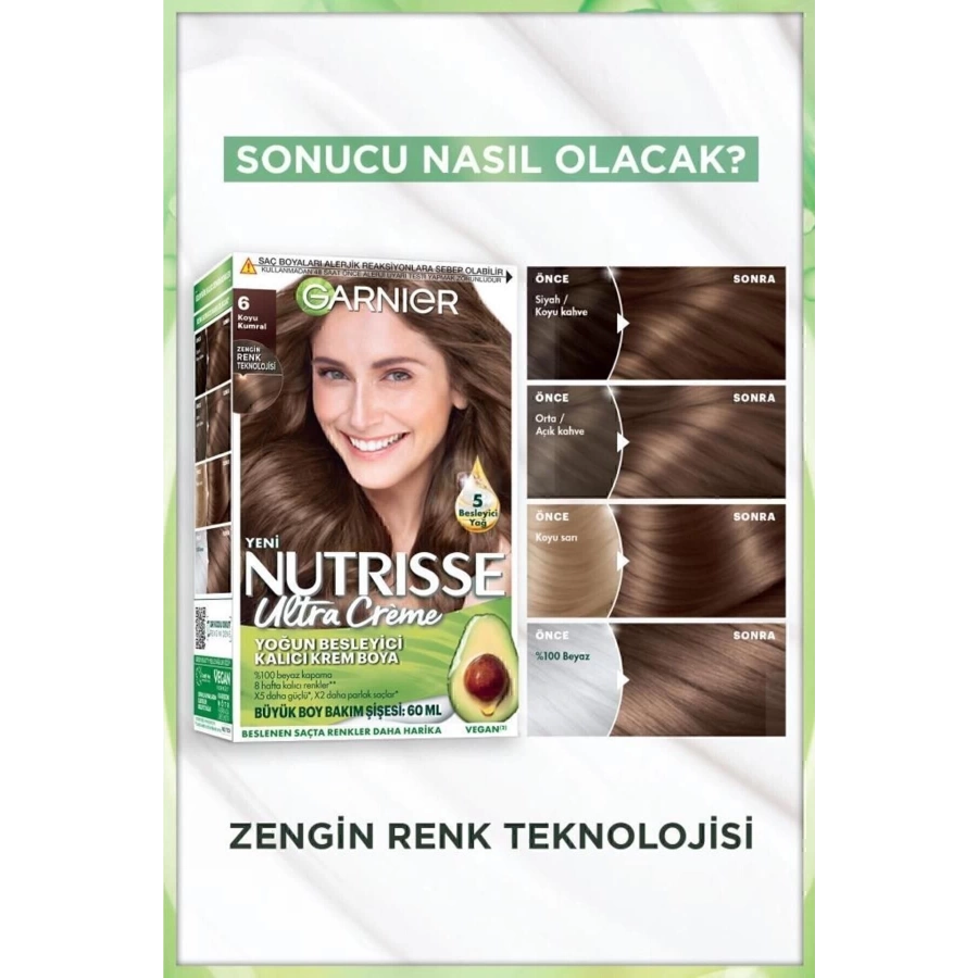 Garnier Nutrisse Yoğun Besleyici Kalıcı Krem Saç Boyası 6 Koyu Karamel