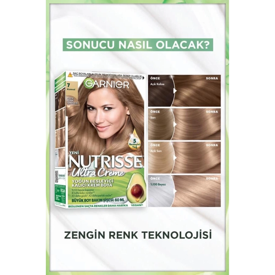 Garnier Nutrisse Yoğun Besleyici Kalıcı Krem Saç Boyası 7 Kumral